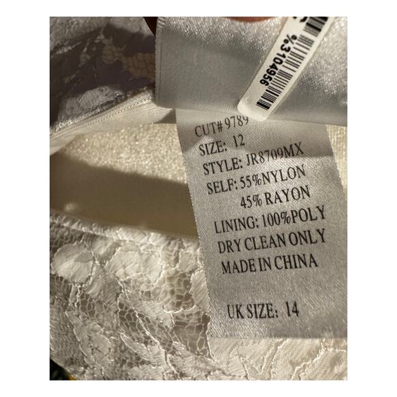 TADASHI SHOJI Ivory Lace Cocktail Dress - Size 12 (UK 14) - Picture 6 of 6
